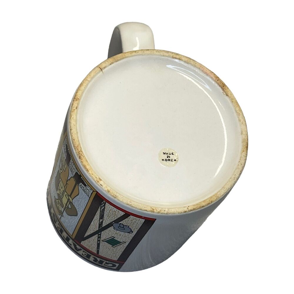 Vintage White Greatest Father Fall Angler Fishing Pole Reel Duck Ceramic Mug - Picture 5 of 7